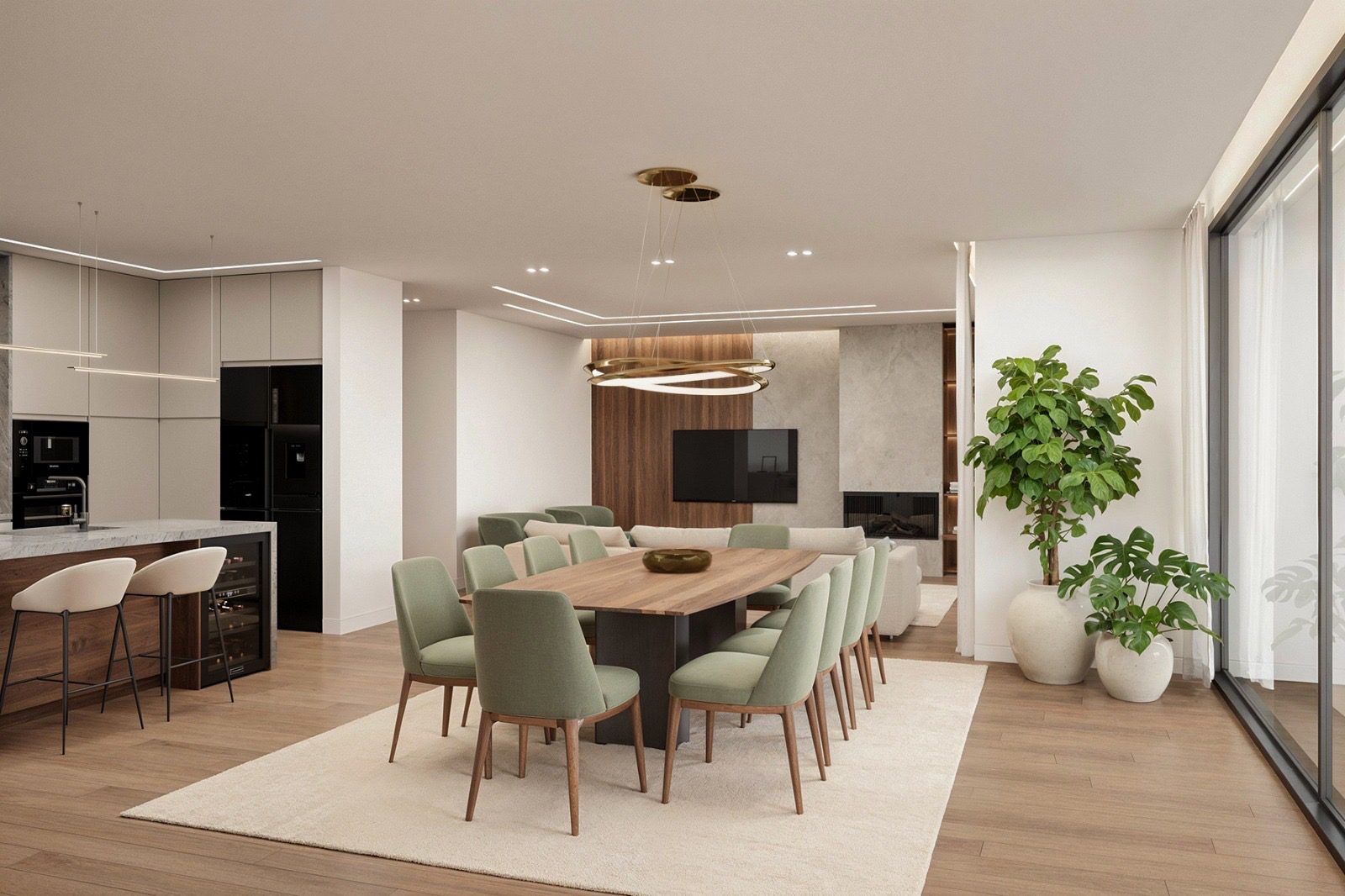 Interior de moradia T4 — sala de refeições, São Romão Residence, Leiria