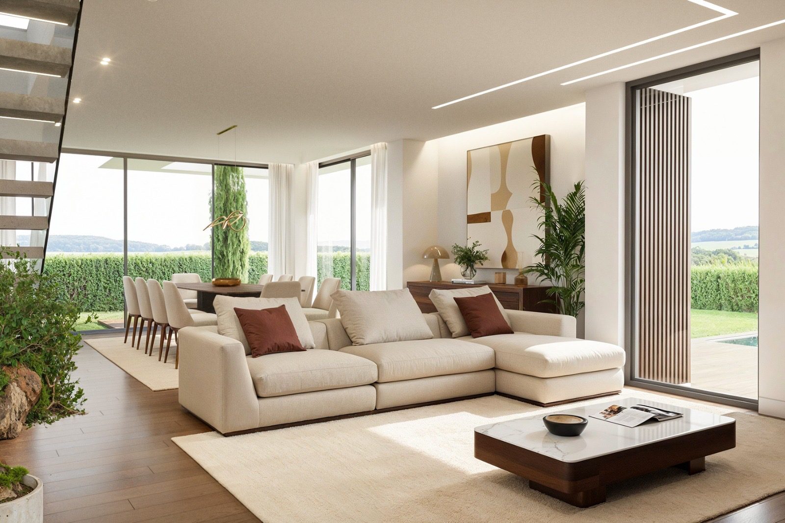 Interior de moradia T4 — sala de estar, São Romão Residence, Leiria