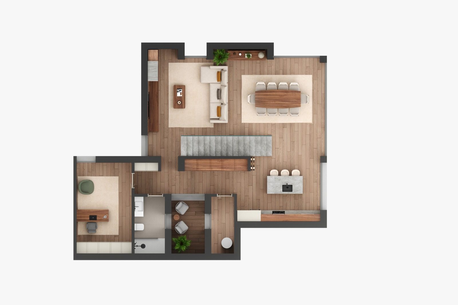 Planta Piso -1 — Moradias A, B — São Romão Residence