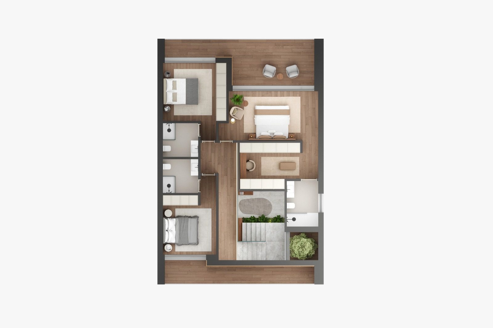 Planta Piso 1 — Moradias C, D, E, F — São Romão Residence