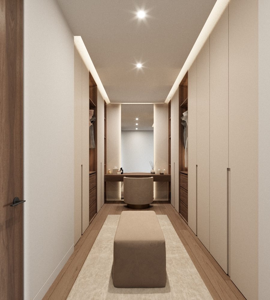 Interior de moradia T4 — closet da suite, São Romão Residence, Leiria